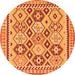 Square Southwestern Orange Country Rug, tr675org