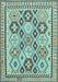 Southwestern Light Blue Country Rug, tr675lblu