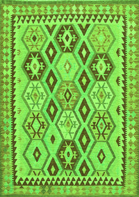 Southwestern Green Country Rug, tr675grn