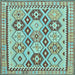 Square Southwestern Light Blue Country Rug, tr675lblu