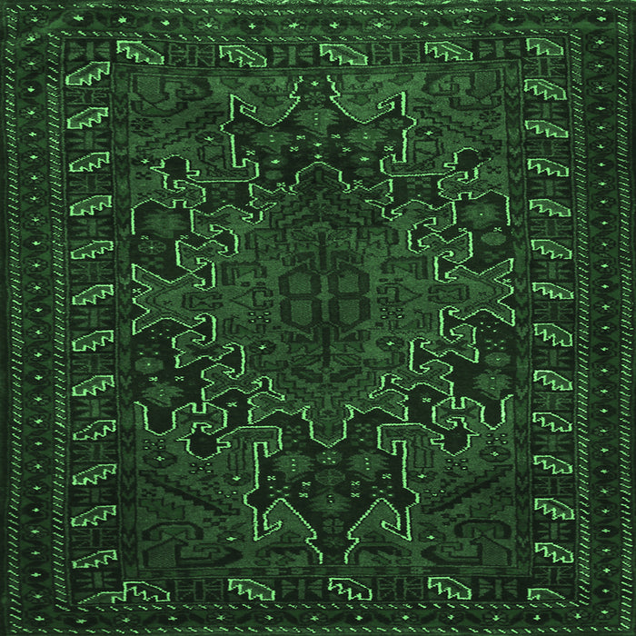 Square Persian Emerald Green Traditional Rug, tr676emgrn