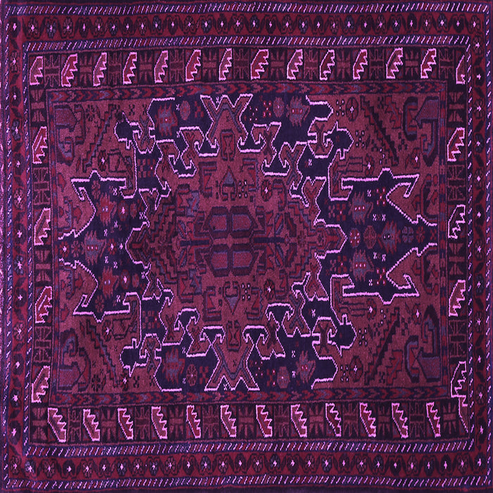 Square Machine Washable Persian Purple Traditional Area Rugs, wshtr676pur