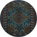 Round Persian Light Blue Traditional Rug, tr676lblu