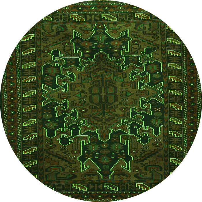 Square Persian Green Traditional Rug, tr676grn