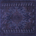 Square Persian Blue Traditional Rug, tr676blu
