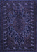 Machine Washable Persian Blue Traditional Rug, wshtr676blu