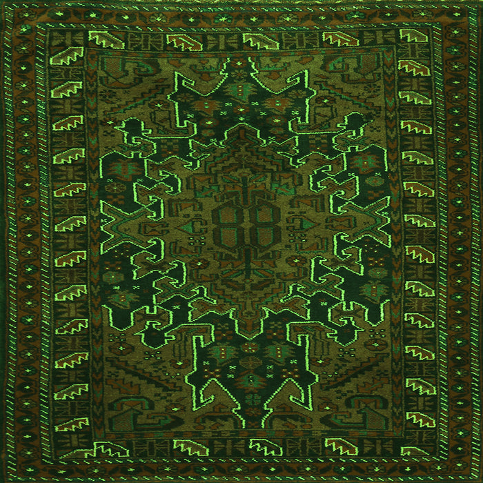 Serging Thickness of Persian Green Traditional Rug, tr676grn