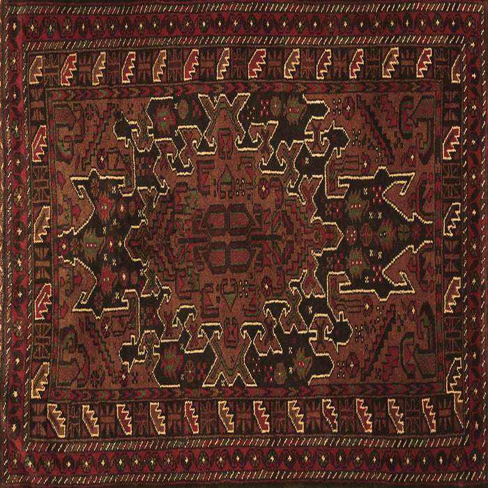 Square Persian Brown Traditional Rug, tr676brn