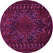 Round Persian Pink Traditional Rug, tr676pnk