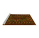 Sideview of Machine Washable Persian Yellow Traditional Rug, wshtr676yw