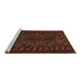 Sideview of Machine Washable Persian Brown Traditional Rug, wshtr676brn