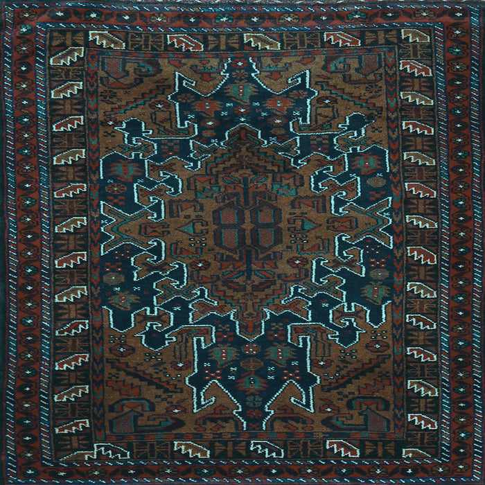 Square Machine Washable Persian Light Blue Traditional Rug, wshtr676lblu