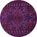 Round Persian Purple Traditional Rug, tr676pur