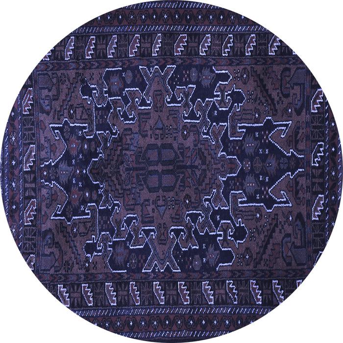 Round Persian Blue Traditional Rug, tr676blu
