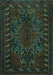 Machine Washable Persian Turquoise Traditional Area Rugs, wshtr676turq