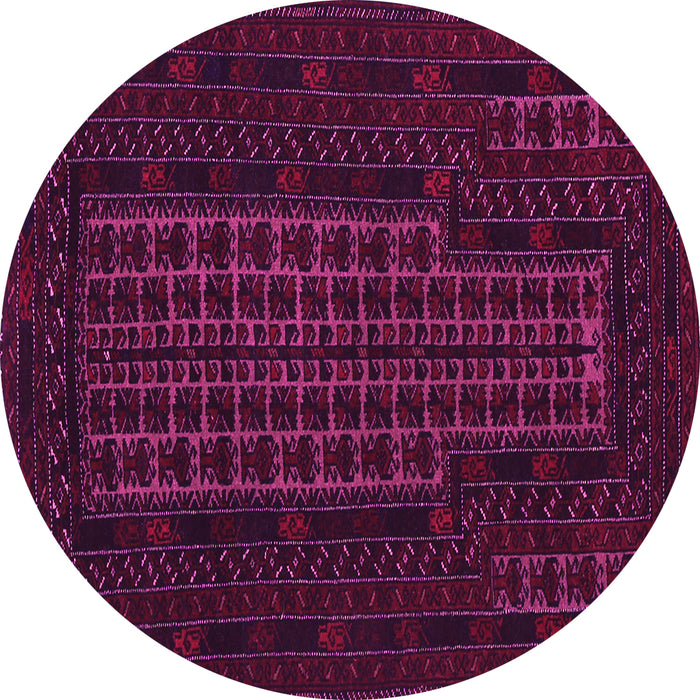 Round Machine Washable Persian Pink Traditional Rug, wshtr677pnk