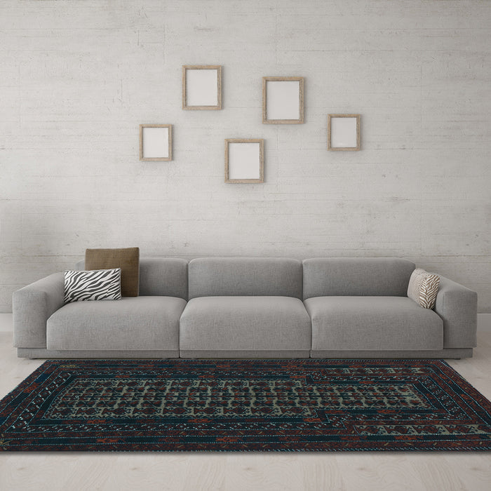 Machine Washable Persian Light Blue Traditional Rug in a Living Room, wshtr677lblu