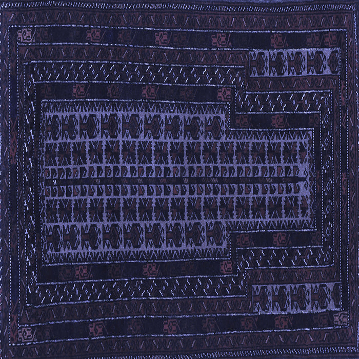 Square Machine Washable Persian Blue Traditional Rug, wshtr677blu