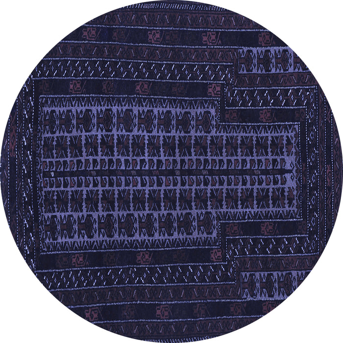 Round Machine Washable Persian Blue Traditional Rug, wshtr677blu