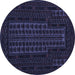 Round Machine Washable Persian Blue Traditional Rug, wshtr677blu