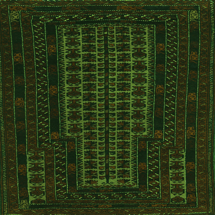 Round Machine Washable Persian Green Traditional Area Rugs, wshtr677grn