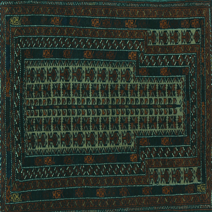 Square Machine Washable Persian Turquoise Traditional Area Rugs, wshtr677turq