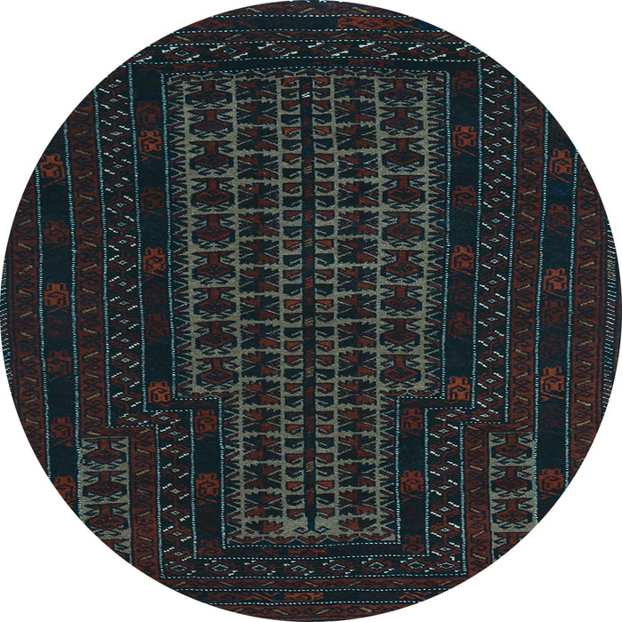 Round Persian Light Blue Traditional Rug, tr677lblu