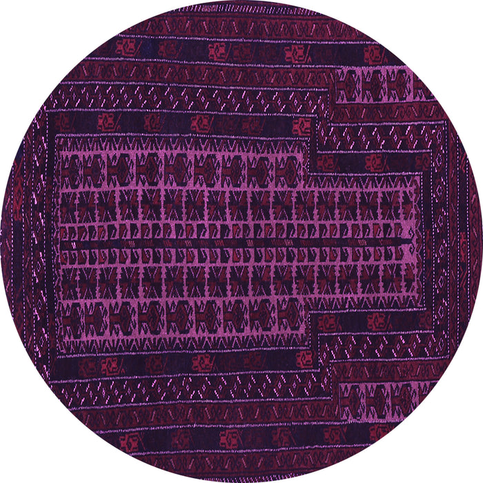 Round Persian Purple Traditional Rug, tr677pur