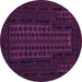 Round Persian Purple Traditional Rug, tr677pur