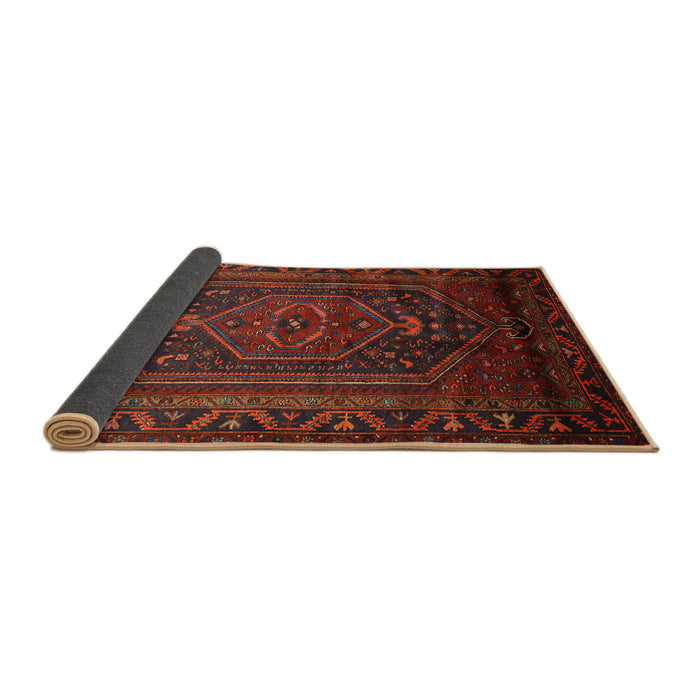 Sideview of Traditional Reddish Brown Persian Rug, tr678