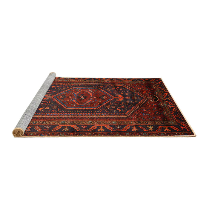 Sideview of Machine Washable Traditional Sepia Brown Rug, wshtr678