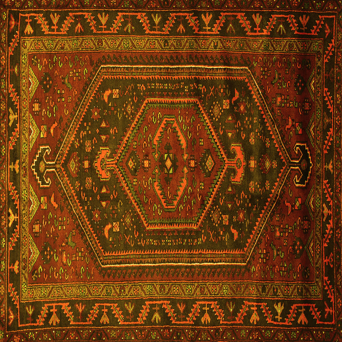 Square Persian Yellow Traditional Rug, tr678yw