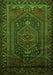 Serging Thickness of Machine Washable Persian Green Traditional Area Rugs, wshtr678grn