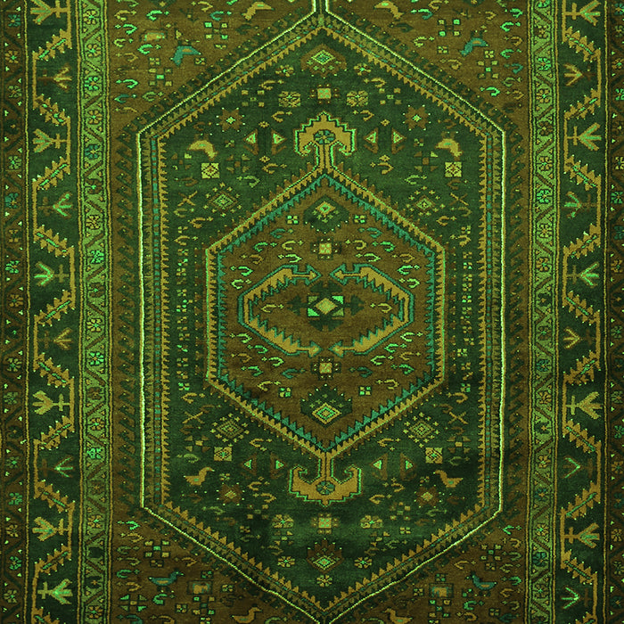 Serging Thickness of Machine Washable Persian Green Traditional Area Rugs, wshtr678grn