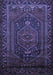 Machine Washable Persian Blue Traditional Rug, wshtr678blu