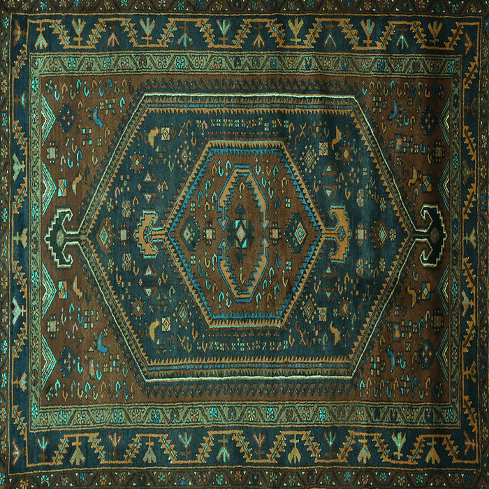 Square Persian Turquoise Traditional Rug, tr678turq
