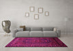 Machine Washable Persian Pink Traditional Rug in a Living Room, wshtr678pnk