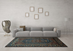 Machine Washable Persian Light Blue Traditional Rug in a Living Room, wshtr678lblu