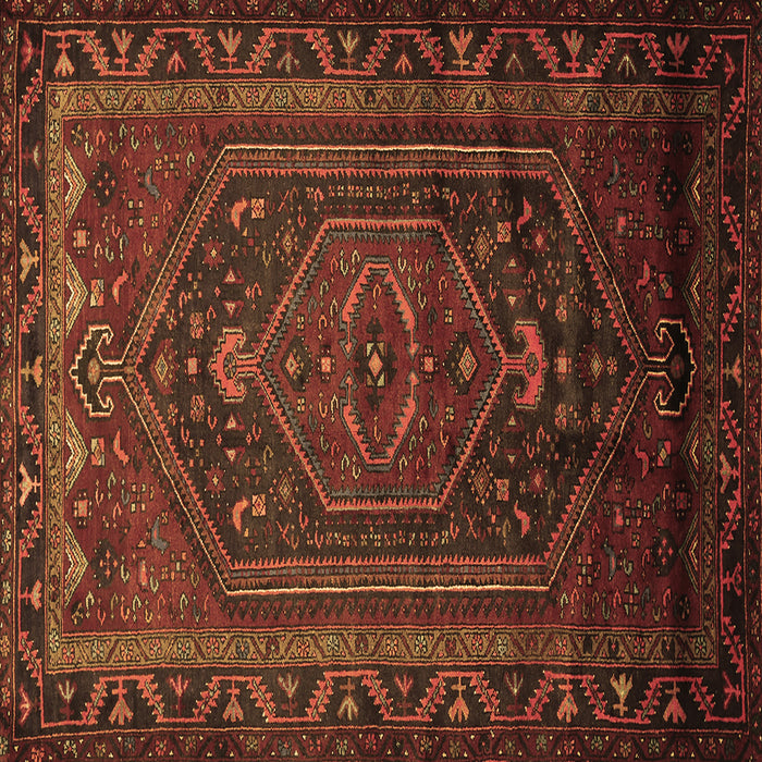 Square Persian Brown Traditional Rug, tr678brn