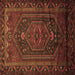 Square Persian Brown Traditional Rug, tr678brn