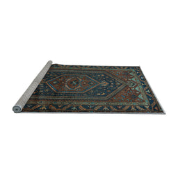 Sideview of Machine Washable Persian Light Blue Traditional Rug, wshtr678lblu