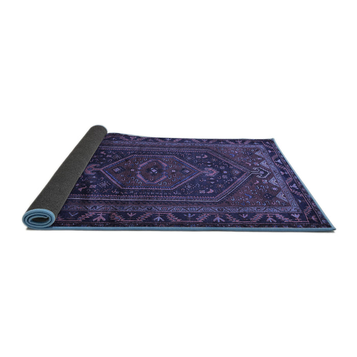 Sideview of Persian Blue Traditional Rug, tr678blu