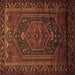 Square Machine Washable Persian Brown Traditional Rug, wshtr678brn