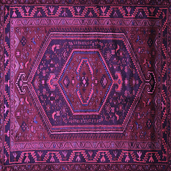 Square Machine Washable Persian Purple Traditional Area Rugs, wshtr678pur