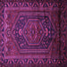 Square Machine Washable Persian Purple Traditional Area Rugs, wshtr678pur