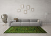 Machine Washable Persian Green Traditional Area Rugs in a Living Room,, wshtr678grn