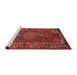 Sideview of Machine Washable Traditional Red Rug, wshtr679