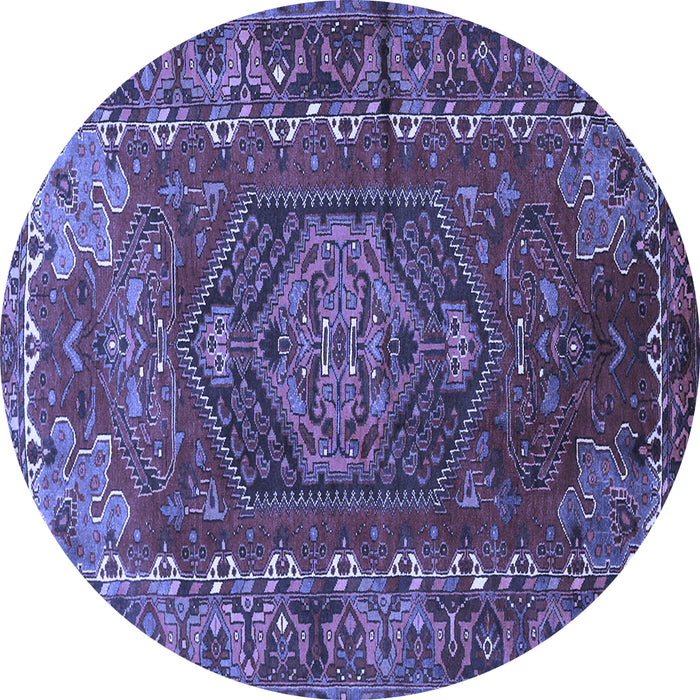 Round Persian Blue Traditional Rug, tr679blu