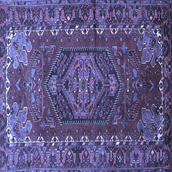Square Machine Washable Persian Blue Traditional Rug, wshtr679blu