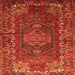 Round Machine Washable Persian Orange Traditional Area Rugs, wshtr679org